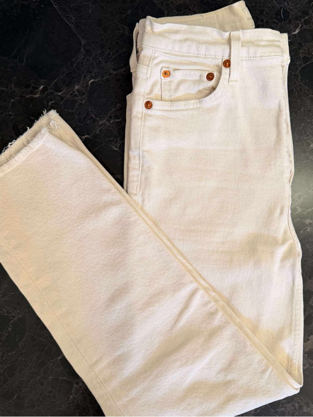 Redone 70s stovepipe Vintage White Jeans